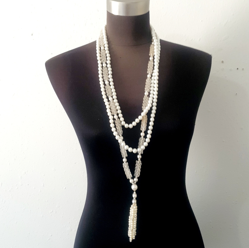 Fashion Layered Faux Pearl Necklace Set